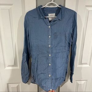 SO Relaxed Fit Denim Button-Down